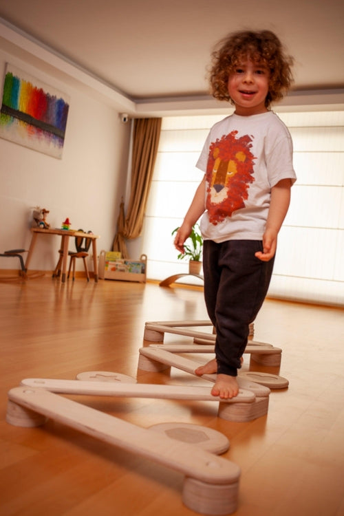 Wooden Balance Beam & Stepping Stones Set